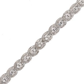 Lab Created White Sapphire and Diamond Accent Bracelet in Sterling