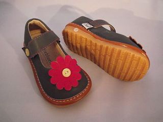 flower leather squeaky shoes by my little boots