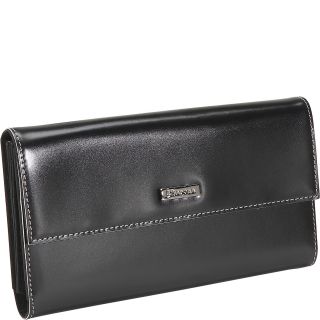 Bisadora Black Box Calf Leather Checkbook Wallet