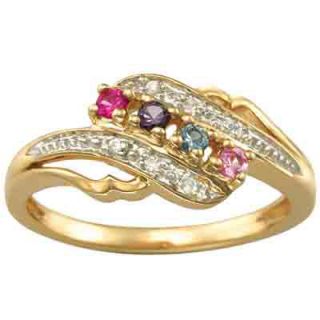 10K Gold Simulated Birthstone and Cubic Zirconia Jubilee Ring by