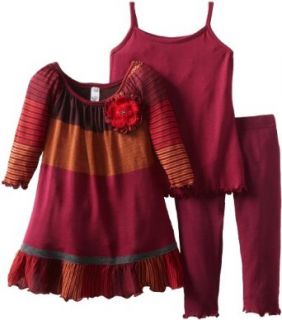 Love U Lots Girls 2 6X Combo Stripe Sweater, Cranberry, 4T Clothing