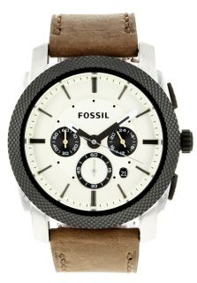 Fossil FS4732  Watches,Mens Machine Chronograph White Dial Beige Leather, Casual Fossil Quartz Watches