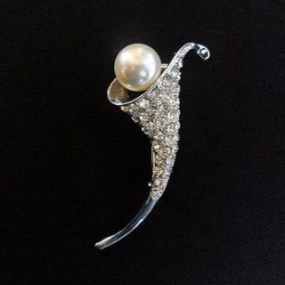 lily diamante and pearl brooch by yatris home and gift