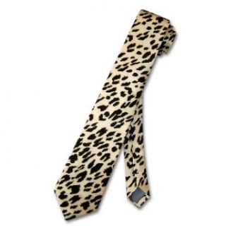 LEOPARD Animal Print SKINNY Silk Neck Tie Men's THIN NeckTie at  Mens Clothing store