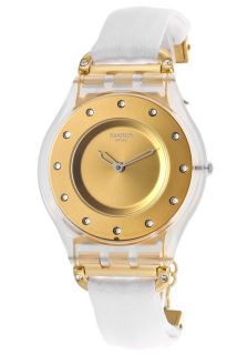 Swatch SFK374G  Watches,Womens Gold Tone Dial White Silk, Casual Swatch Quartz Watches