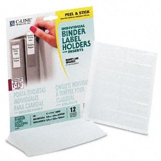 Self Adhesive Ring Binder Label Holders, Top Load, 3/4 x 2 1/2, Clear, 12/Pack, Sold as 1 Package  Label Holders 