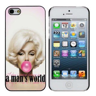 Marilyn Monroe man's world quote pink Bubble Gum Cute iPhone 5/5s case Cell Phones & Accessories