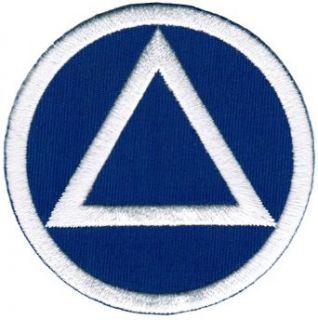 Circle Triangle Sobriety Patch Embroidiered Iron On Sober Emblem Blue White Clothing