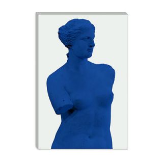iCanvasArt Venus de Milo Blue Modern Canvas Wall Art