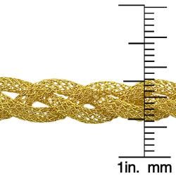 Fremada Gold over Sterling Silver Braided Mesh Bracelet Fremada Gold Over Silver Bracelets