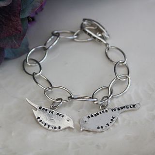 personalised heart toggle charm bracelet by sarah lawrence jewellery