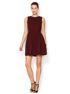 Fit and Flare Dress with Faux Leather Trim by The Letter