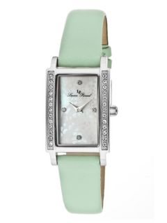 Womens Monte Baldo White Mother Of Pearl & Mint Green Watch by Lucien Piccard Watches