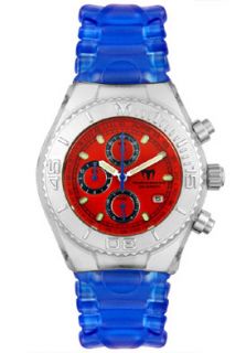 Technomarine YS13  Watches,Mens Chronograph Blue Gel Red Dial, Chronograph Technomarine Quartz Watches