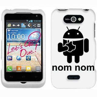 LG Optimus Regard Android Eats Apple Eating Logo Nom Nom Hard Case Phone Cover Cell Phones & Accessories