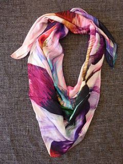 flowers silk cotton scarf by treefire