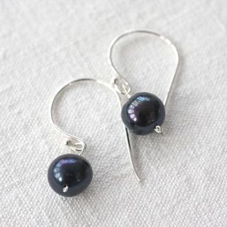irridescent black pearl drop earrings by magpie living