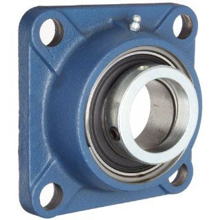 SKF FY 40 FM Ball Bearing Flange Unit, 4 Bolts, Eccentric Collar, Regreasable, Contact Seal, Cast Iron, Metric, 40mm Bore, 101.5mm Bolt Hole Spacing Width Flange Block Bearings