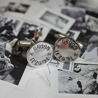 personalised round cufflinks by posh totty designs boutique