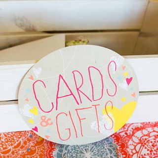 cards & gifts circle sign by rachael taylor