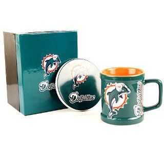Miami Dolphins Coffee Mug & Coaster Set Sports & Outdoors