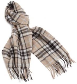 Amicale Men's 100% Cashmere Thompson Plaid Scarf, Camel/Black, One Size at  Mens Clothing store