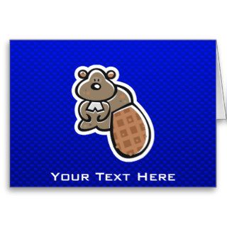 Cute Beaver; Blue Cards