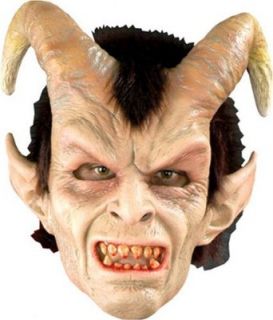 Realistic Elegant Evil Devil with Long Horns and Hair Costume Masks Clothing