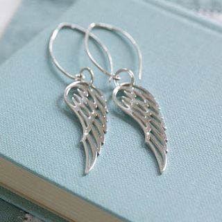sterling silver angel wing earrings by hurley burley
