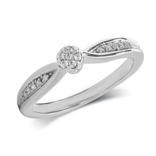 CT. T.W. Diamond Cluster Promise Ring in 10K White Gold   Zales