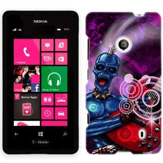 Nokia Lumia 521 Blue Gem Skull Phone Case Cover Cell Phones & Accessories