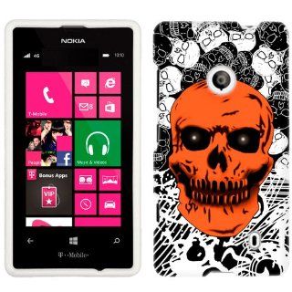 Nokia Lumia 521 Red Skull Phone Case Cover Cell Phones & Accessories