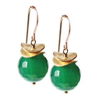 emerald agate little apple of my eye earrings by chupi