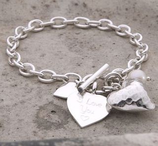 sterling silver hammered heart bracelet by hurley burley