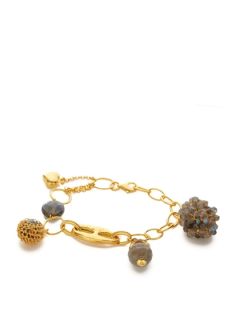 Gold Multi Shape Charm Bracelet by Grand Bazaar   New York