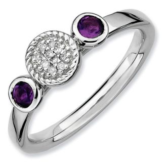 Stackable Expressions™ Amethyst and Diamond Accent Ring in Sterling