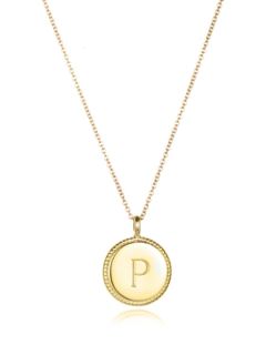 "P" Initial Pendant Necklace by Amelia Rose Design