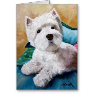 Westie West Highland Terrier Dog Puppy Art Greeting Card