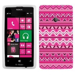 Nokia Lumia 521 Aztech Andes Pink Tribal Pattern Phone Case Cover Cell Phones & Accessories