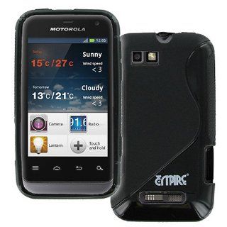Black S Shape Flex Case Cover for Motorola Defy MB525 Cell Phones & Accessories