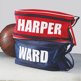 personalised boot bag by the alphabet gift shop