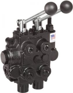 Prince RD522CCAA5A4B1 Directional Control Valve, Two Spool, 4 Ways, 3 Positions, Tandem Center, Cast Iron, 3000 psi, Lever Handle, 25 gpm, In/Out 3/4" NPTF, Work 1/2" NPTF Hydraulic Directional Control Valves