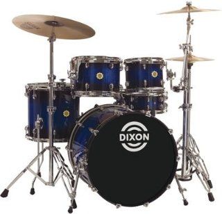 Dixon Outlaw Series OL 522E BLBS 5 Piece Drum Set, Blue burst sparkle (Cymbals & Hardware not included) Musical Instruments