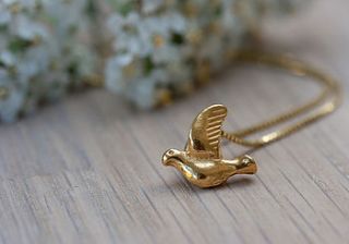 gold bird necklace by cabbage white england
