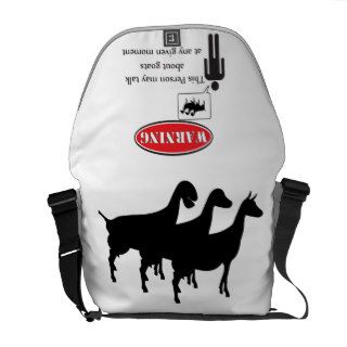 Funny Goat Warning Messenger Bags