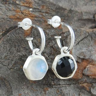 silver moonstone spinel double sided earrings by embers semi precious and gemstone designs
