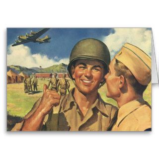 Vintage Patriotic Heroes, Military Personnel Plane Card