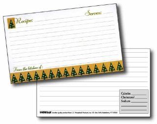 4" X 6" Holiday Trees Recipe Cards with Covers Kitchen & Dining