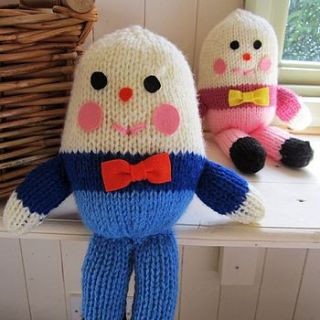 humpty dumpty hand knitted soft toy by the fairground