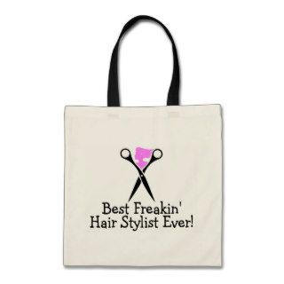 Best Freakin Hair Stylist Ever Pink Black Tote Bag